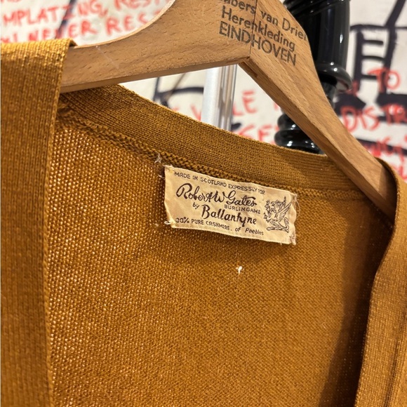 1960'S ROBERT W GATES BY BALLANTYNE 100% PURE CASHMERE CARDIGAN XL MADE SCOTLAND - Picture 2 of 4